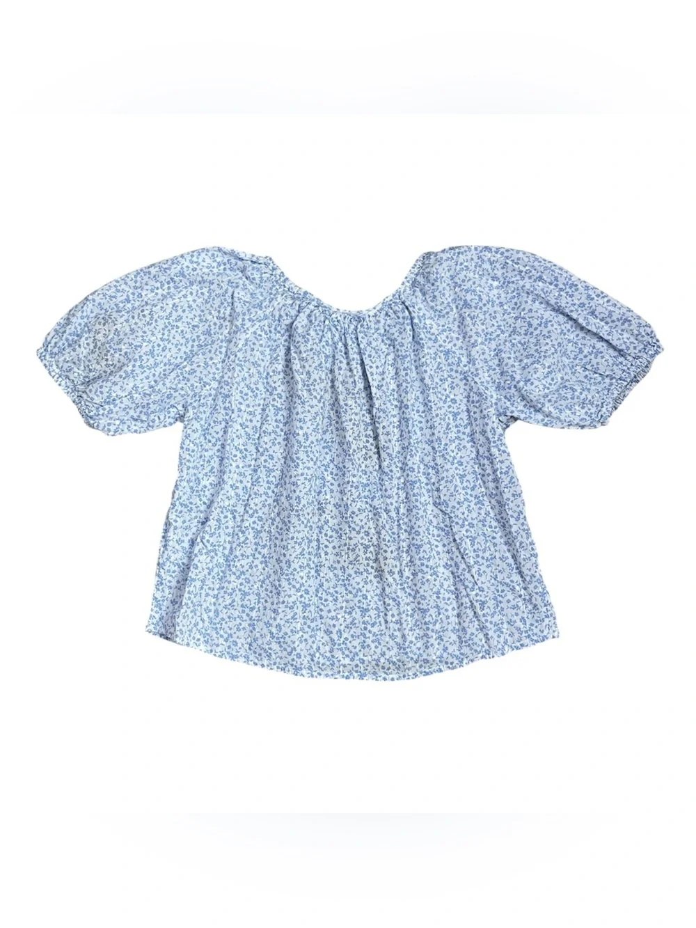 Cotton On Kids White & Blue Floral Embroidered Shirt